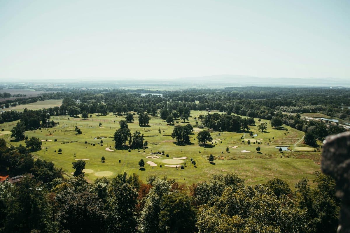 Lush parkland golf course in the English countryside near London