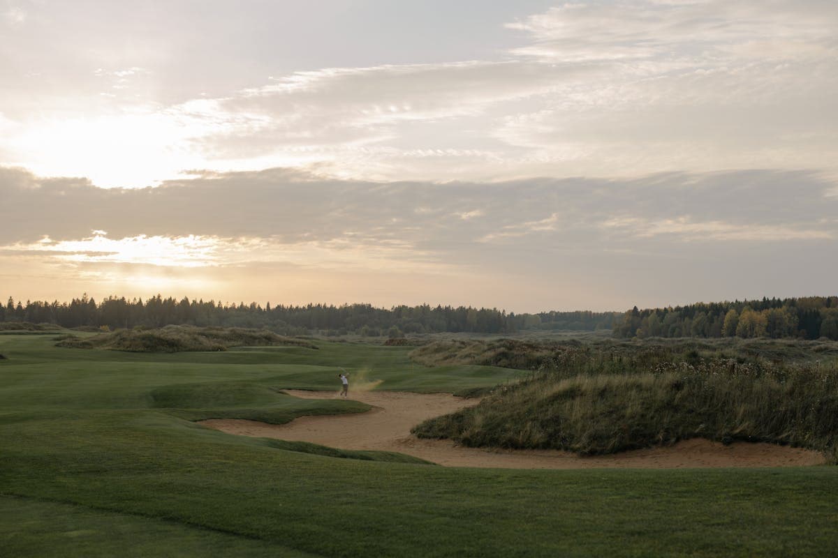 Golf course at sunrise